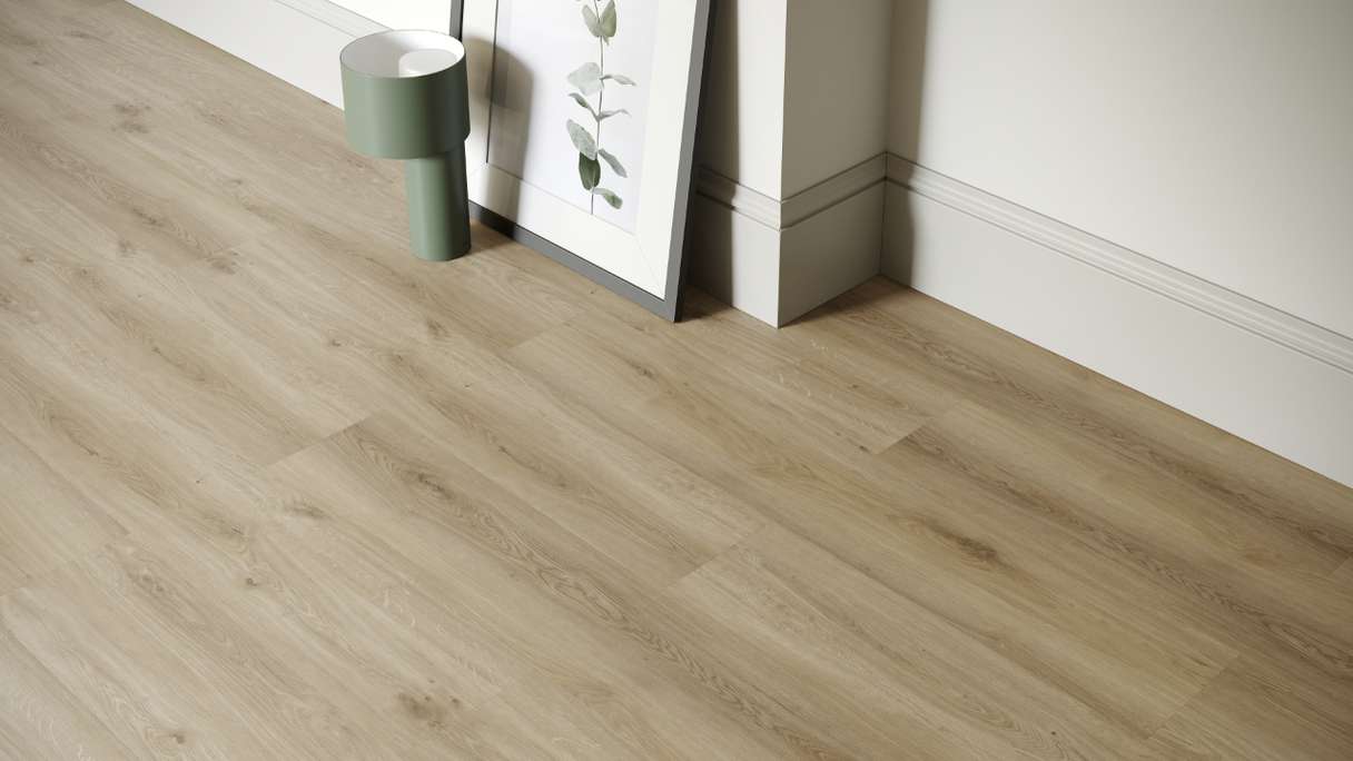 planeo rigide Sol PVC clipsable - SolutionX 2in1 Chêne Crème | Isolation phonique intégrée (ECF-0097)