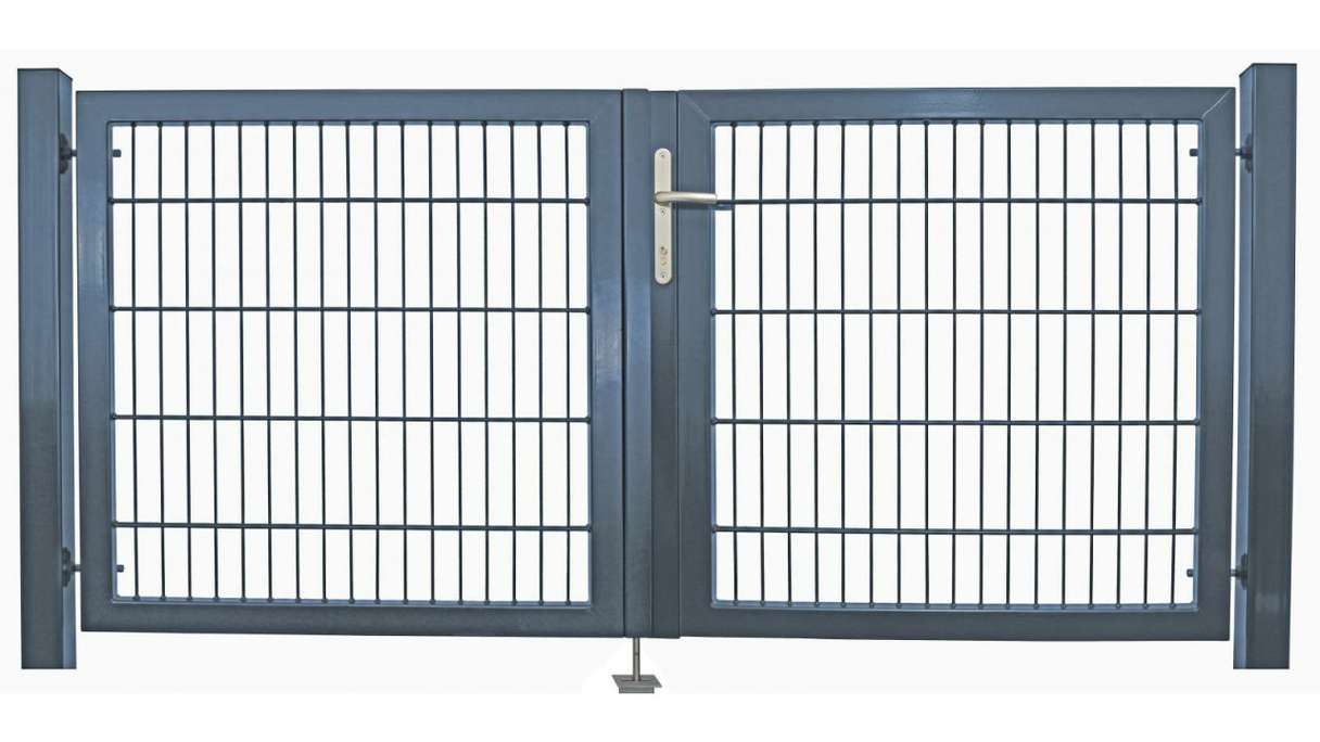 Porte universelle moyenne 2 groupes anthracite H 800 x L 3158 mm poteaux de porte inclus