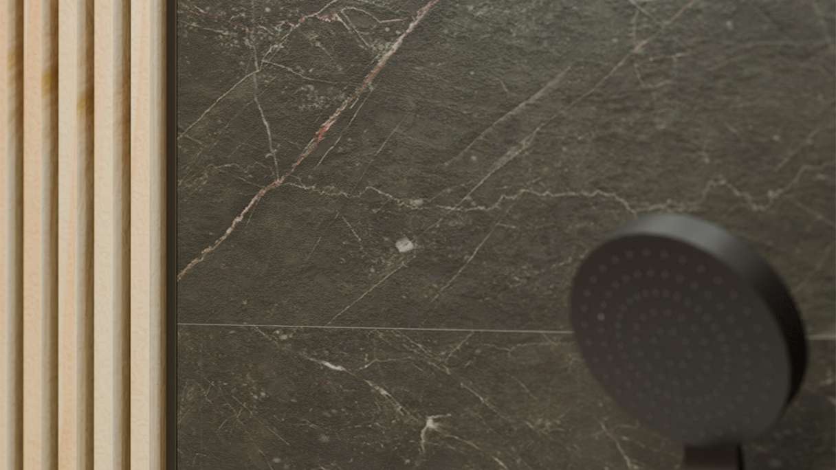 planeo Revêtement mural SPC - CeraRock Tile Black Slate 120 x 60 cm