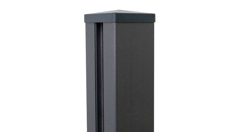 planeo Gardence Metallic - Poteau en aluminium pour chevillage Anthracite DB703 9x9x100cm incl. capuchon
