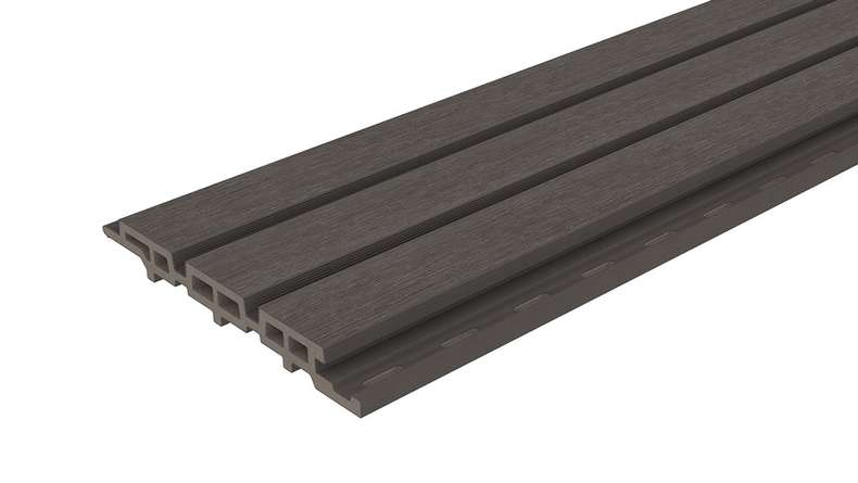 planeo DesignPro - Bardage de façade en WPC gris foncé 2900 x 175 mm