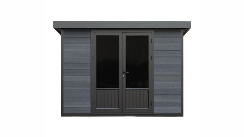 Abri de jardin planeo WPC à toit en appentis XL - Anthracite 400 x 300 cm
