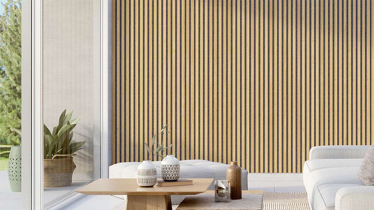Skaben Panneau acoustique SilentWall Pro - Chêne brun clair - 250 x 60 cm
