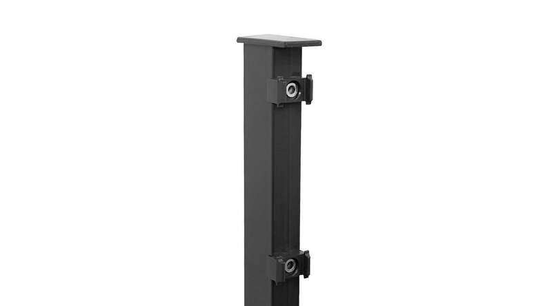 Poteau de clôture de type F anthracite pour clôture à double maille
