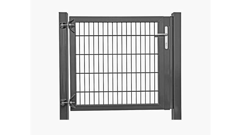 Porte universelle lourde 1 vantail anthracite H 1400 x L 2125 mm poteaux de porte inclus