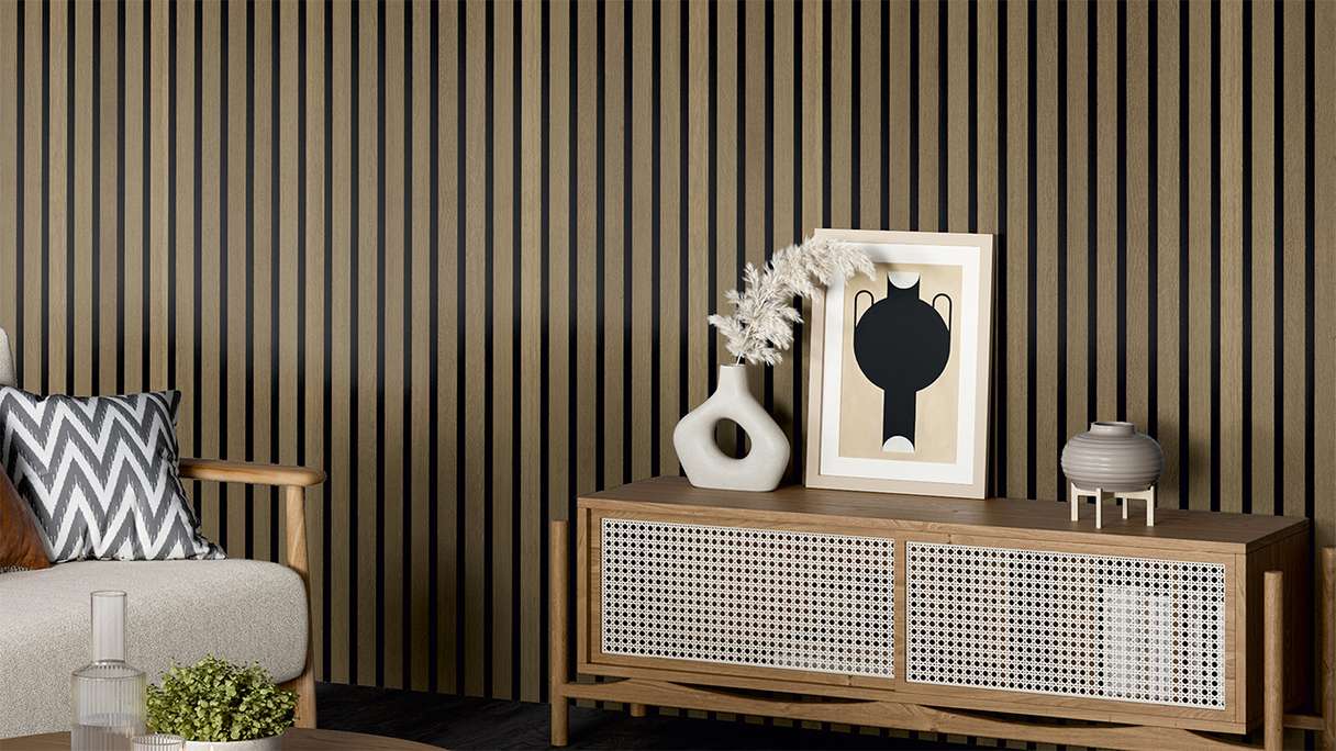 Skaben Panneau acoustique SilentWall Comfort - Chêne rustique - 250 x 30 cm