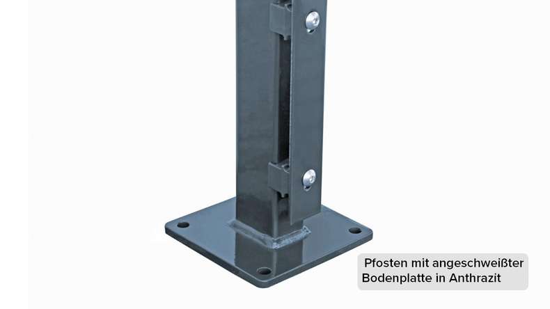 Poteau d'angle de type FB galvanisé à chaud pour clôture à double maille