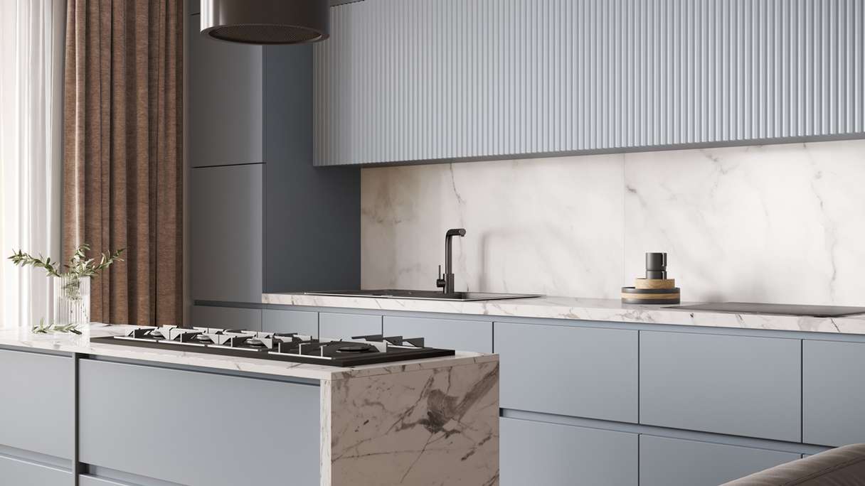 planeo Wallboard - Marble Grey-White Matt - différents formats
