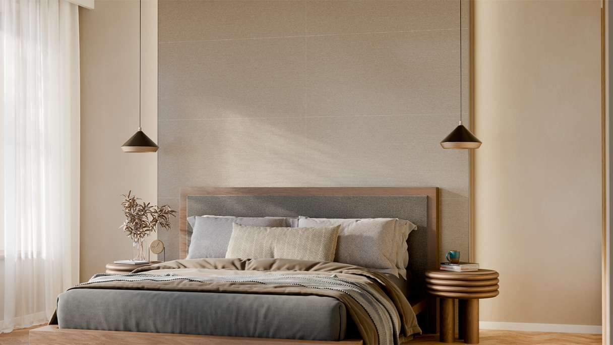 planeo Revêtement mural SPC - CeraRock Tile Stripes Tweed Sand 120 x 60 cm