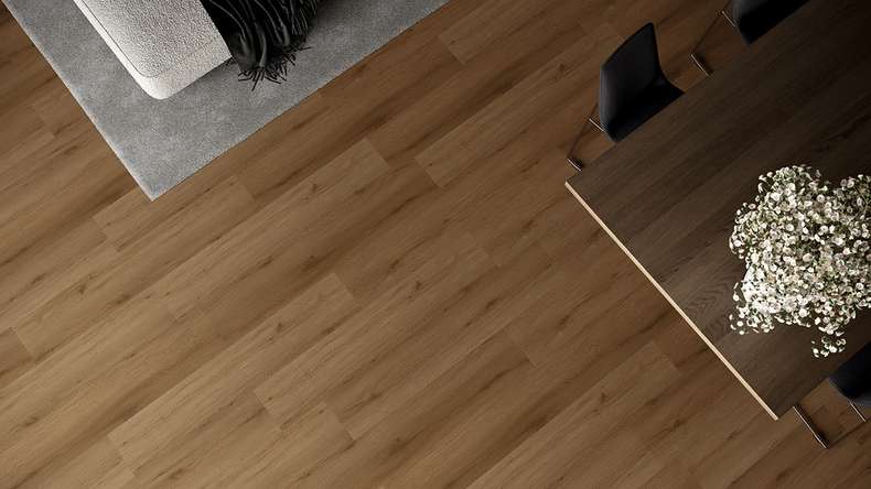 planeo Vinyle à clic rigide - HOMEtec Pro 50 IXPE Natural Field Oak | Isolation phonique intégrée (RP-G50-4)