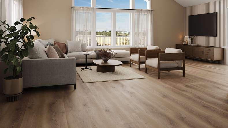 planeo Sol PVC rigide clipsable - Chêne Chania Plancher XL de 1,82 m de long (P72206U)