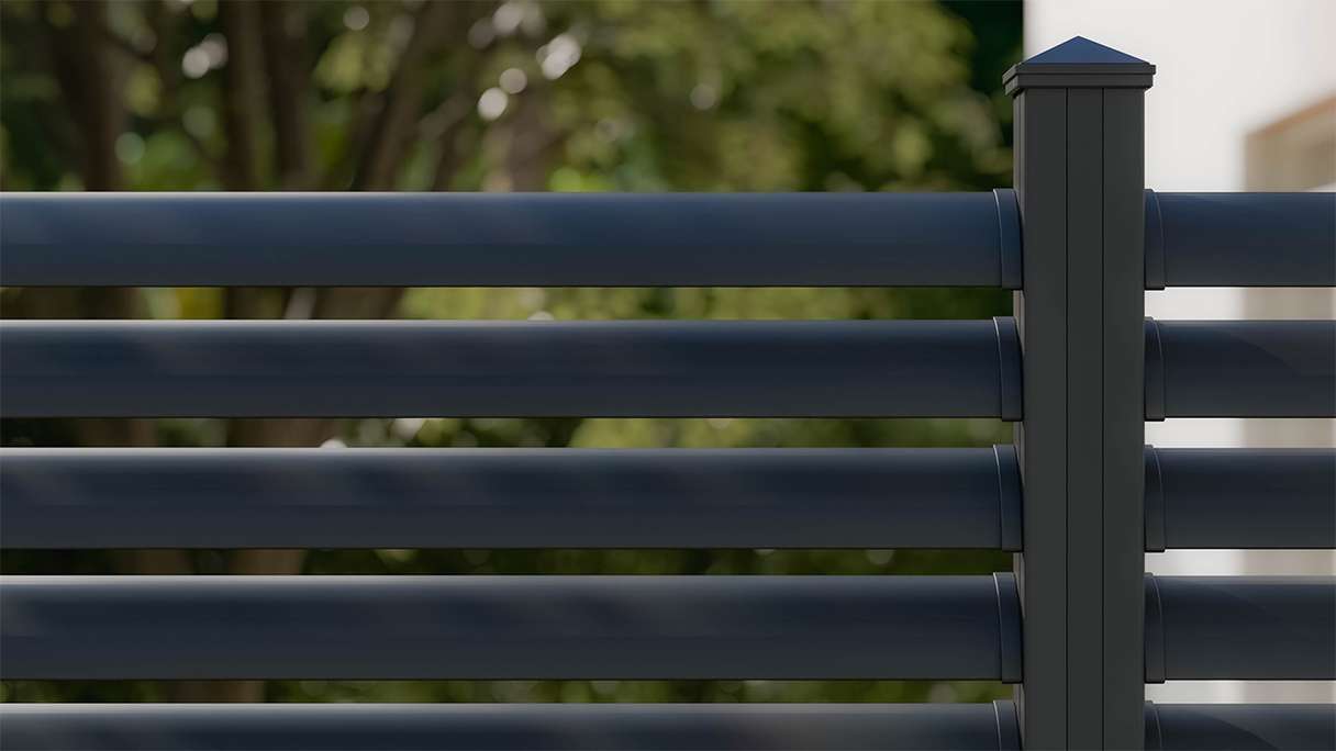 planeo Gardence Metallic Ellipse - Clôture de jardin en aluminium Carré Anthracite | DB703