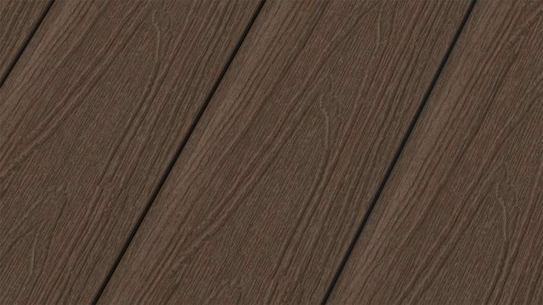 planeo MAXLine Nature - WPC CoEx lame de terrasse XL gainée chambre creuse - Ipe brun 3m structuré/lisse brossé