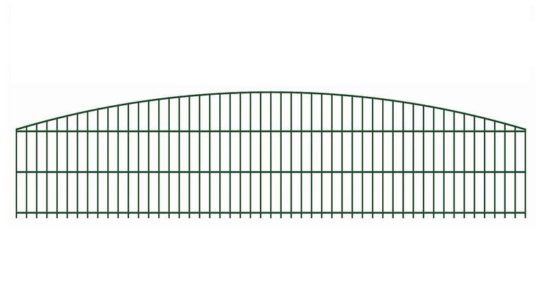 planeo Clôture décorative à double barre Bow 6/6/6 RAL 6005 vert mousse