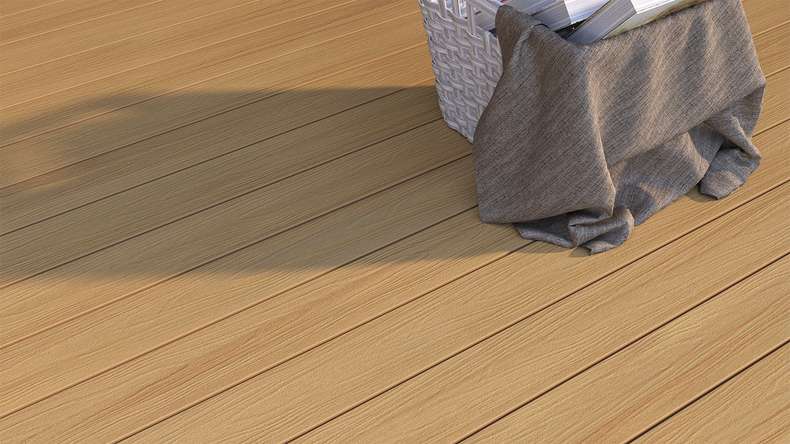 planeo WOODLine Nature - Lame de terrasse WPC CoEx enrobée chambre creuse - sable 3m structuré/lisse brossé