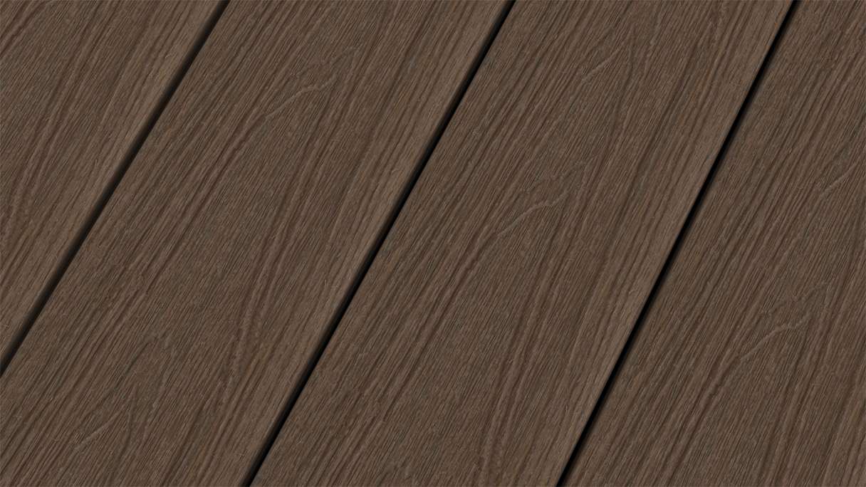 planeo WOODLine Nature - Lame de terrasse alvéolaire enrobée de WPC CoEx - Ipe brun 3m structuré/lisse brossé