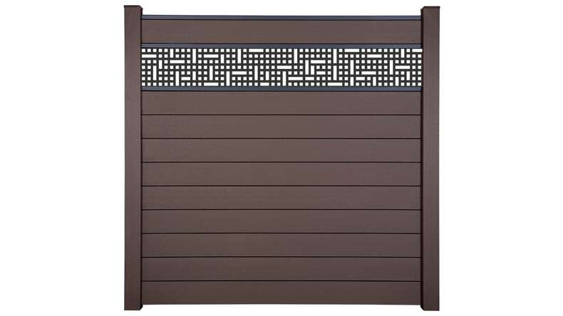 planeo Gardence Strong - Clôture à emboîter BPC Mesh Terra 180 x 180 cm