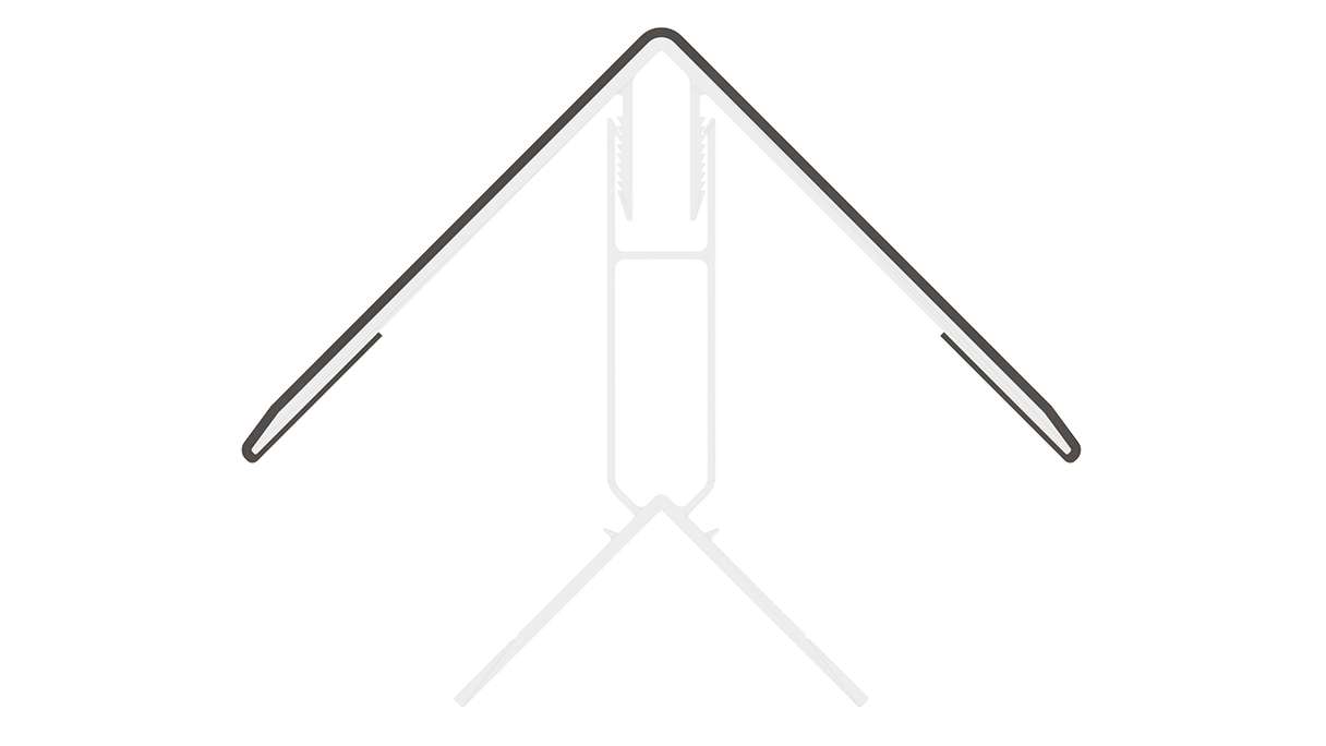 planeo LINEA - Profilé d'angle extérieur en aluminium CoEx, gris foncé, 3000 x 66 x 66 mm