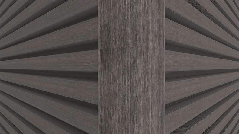 planeo LINEA - Profilé d'angle extérieur en aluminium CoEx, gris foncé, 3000 x 66 x 66 mm