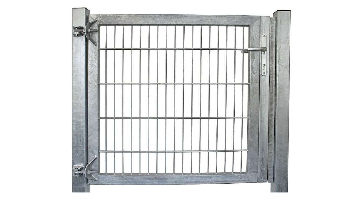 Porte universelle lourde 1 panneau galvanisé à chaud H 1800 x L 1325 mm poteaux de porte inclus