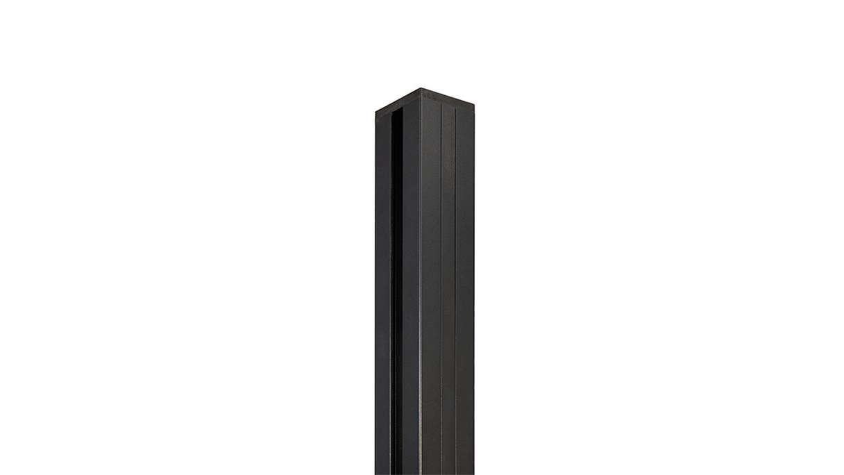 planeo Classic - Poteau en aluminium à bétonner ou à cheviller Anthracite 7.9 x 7.9 x 240 cm, capuchon inclus