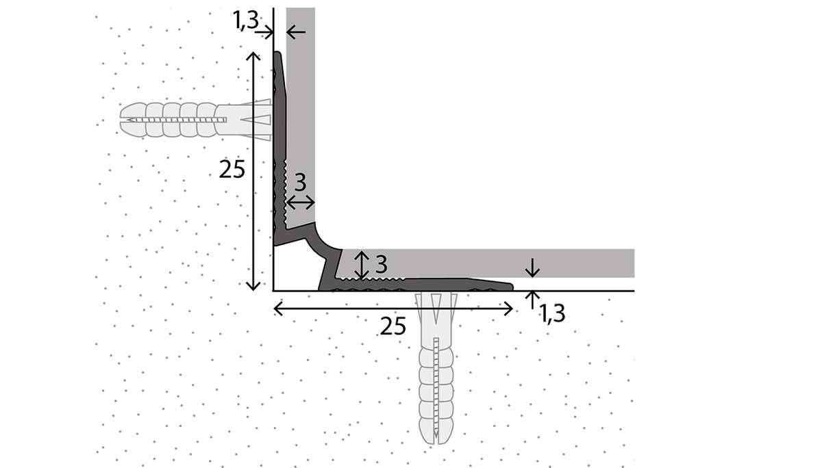 planeo Angle intérieur de nez de marche 701 - 250 cm