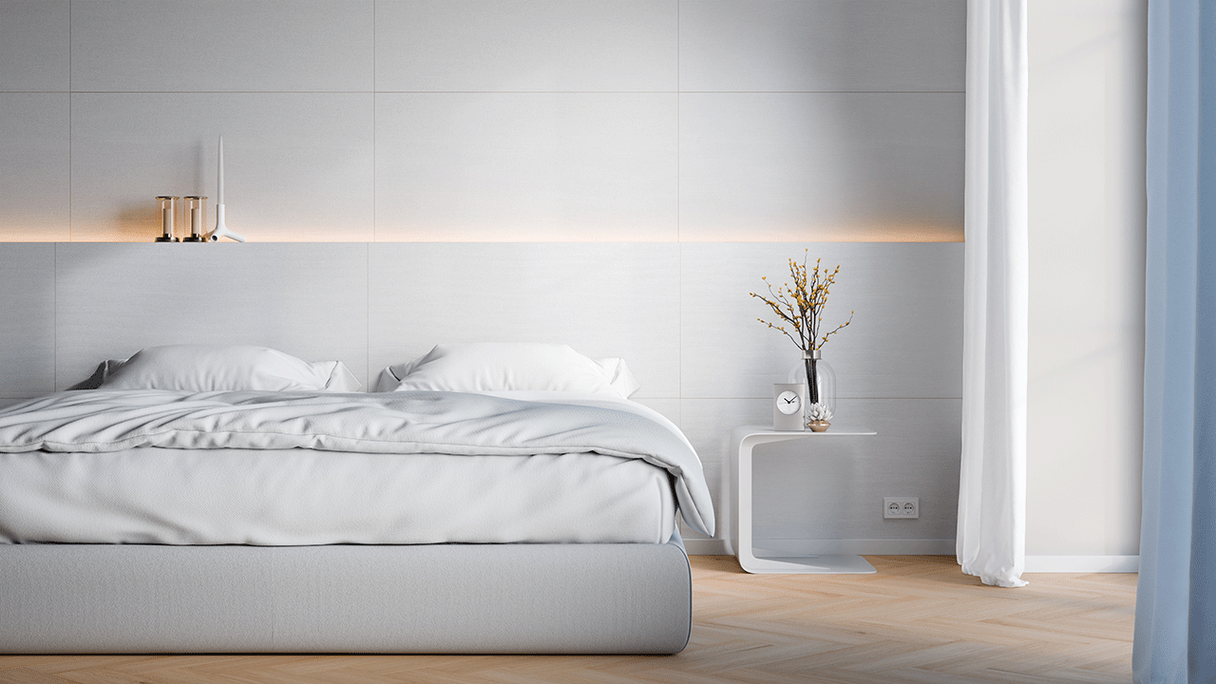 Revêtement mural planeo SPC - CeraRock Tile Stripes Concrete White XL 280 x 117,5 cm