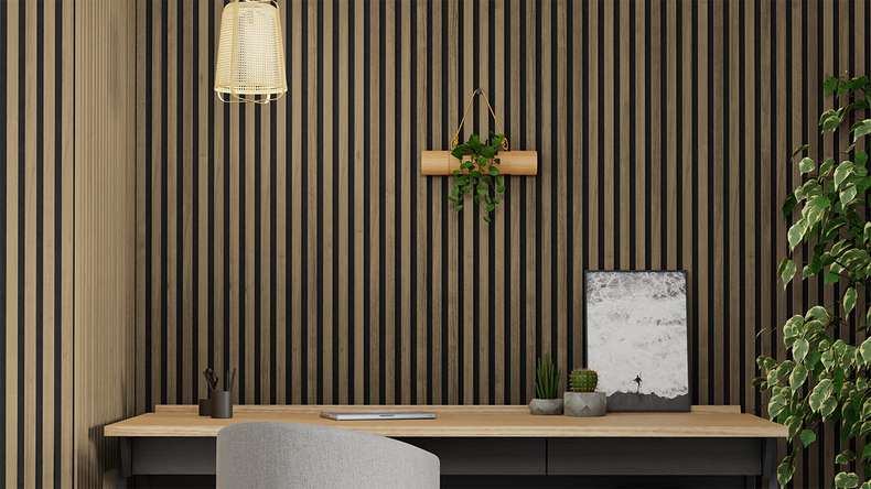 Skaben Panneau acoustique SilentWall Comfort - Chêne rustique - 250 x 30 cm
