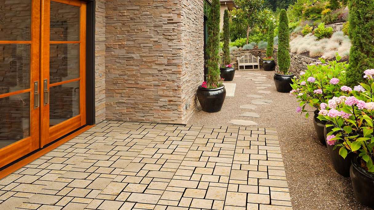 planeo Stone carreau de terrasse en pierre - Traventine Roma