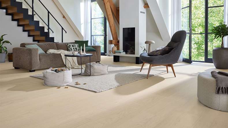 Sol en bois MEISTER Lindura HD 400 - 20229 Chêne nature blanc perle ultra-mat 2200 x 270 x 11 mm (500214-2200270-20229)