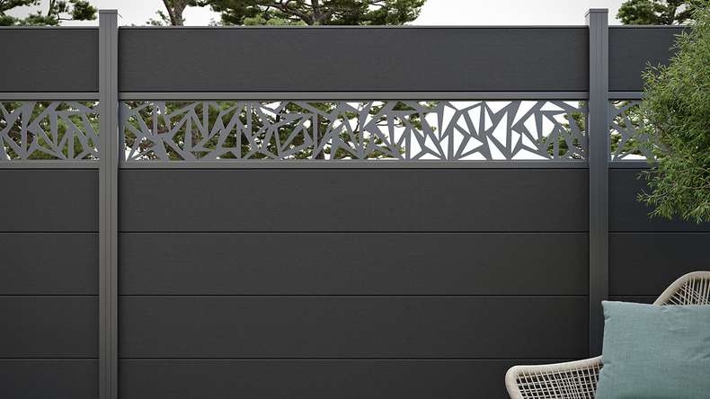 planeo Gardence Strong XL - Clôture composite à emboîter standard gris Anthracite