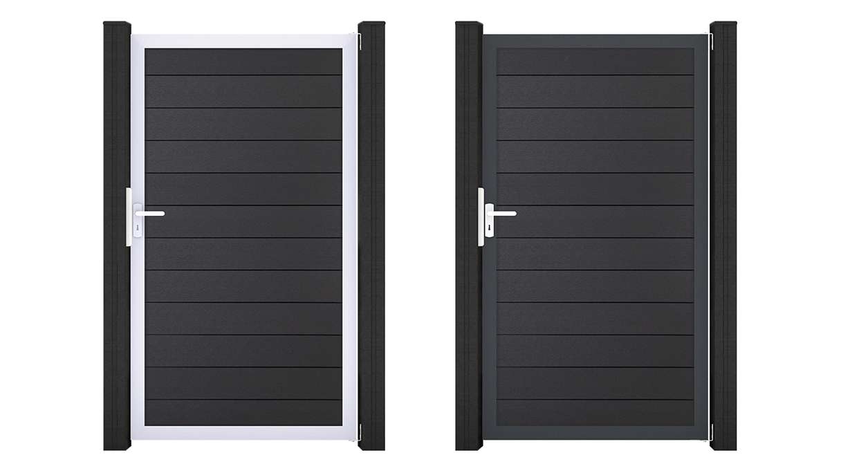 planeo Gardence Strong - Porte universelle BPC gris anthracite avec cadre en aluminium 100 x 180 cm
