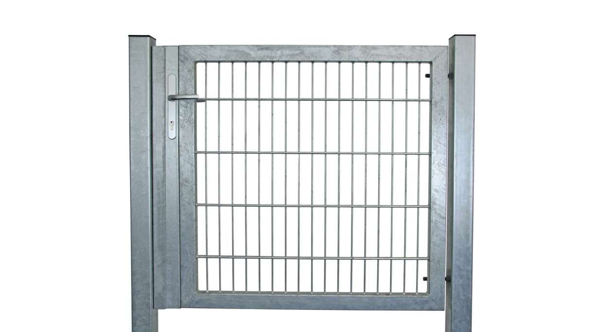 Porte universelle lourde 1 panneau galvanisé à chaud H 1800 x L 1325 mm poteaux de porte inclus