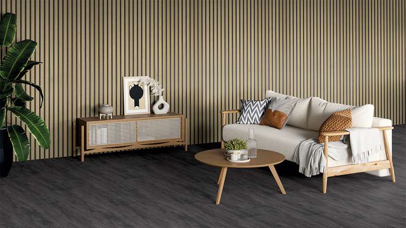 Skaben Panneau acoustique SilentWall Comfort Light - Chêne brun clair - 250 x 30 cm