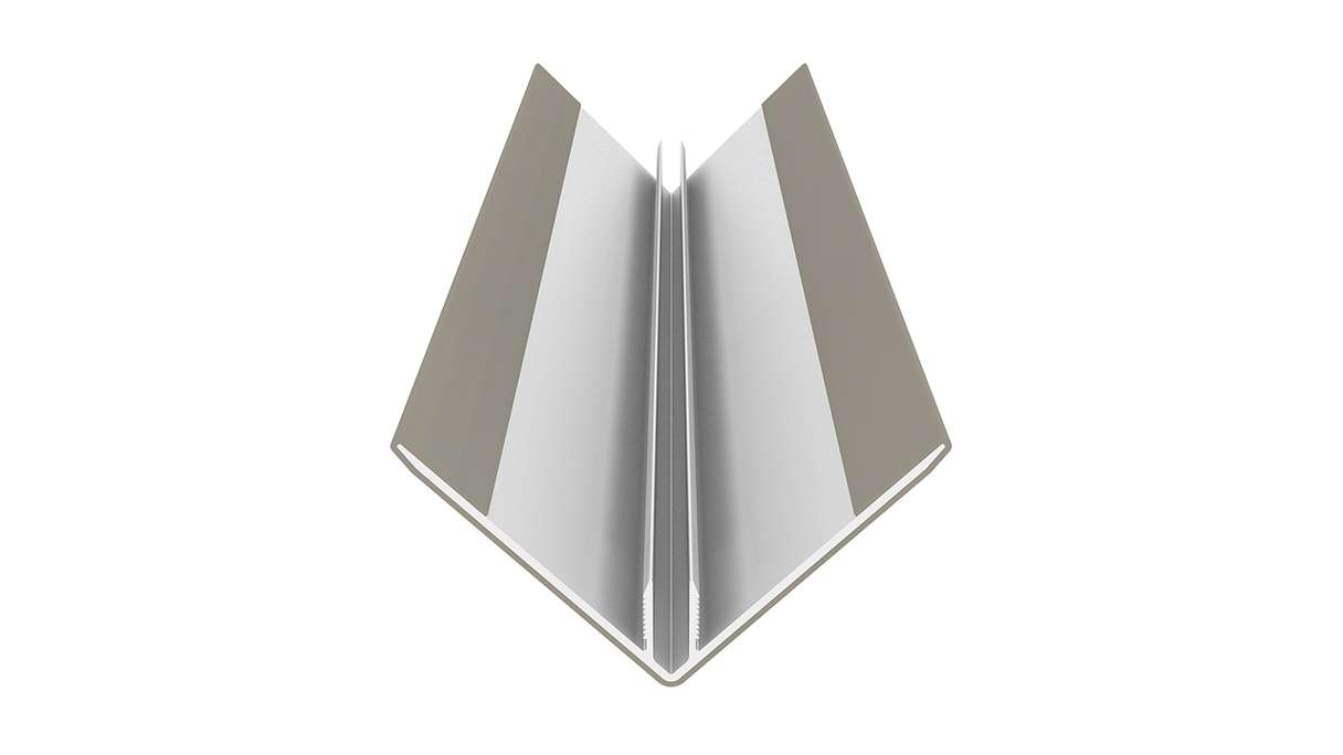 planeo LINEA - Profilé d'angle extérieur en aluminium CoEx, gris clair, 3000 x 66 x 66 mm