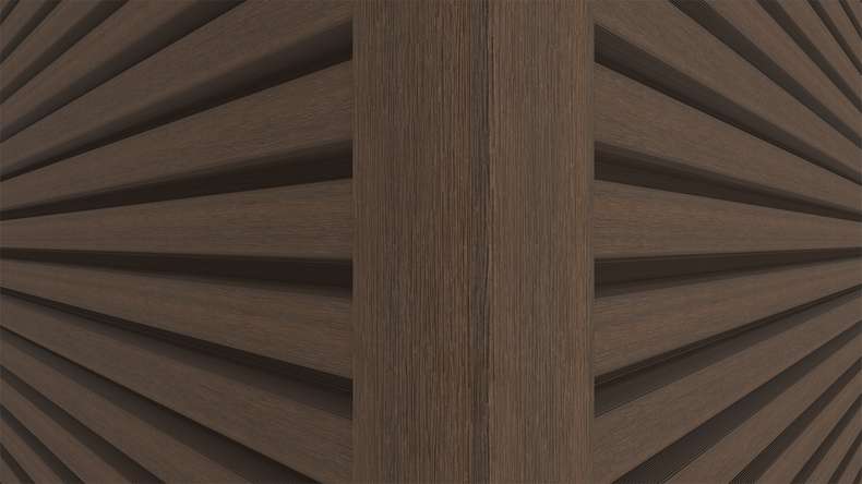 planeo LINEA Slim - Bardage de façade en WPC CoEx, teinte Ipe brun, 2900 x 215 mm