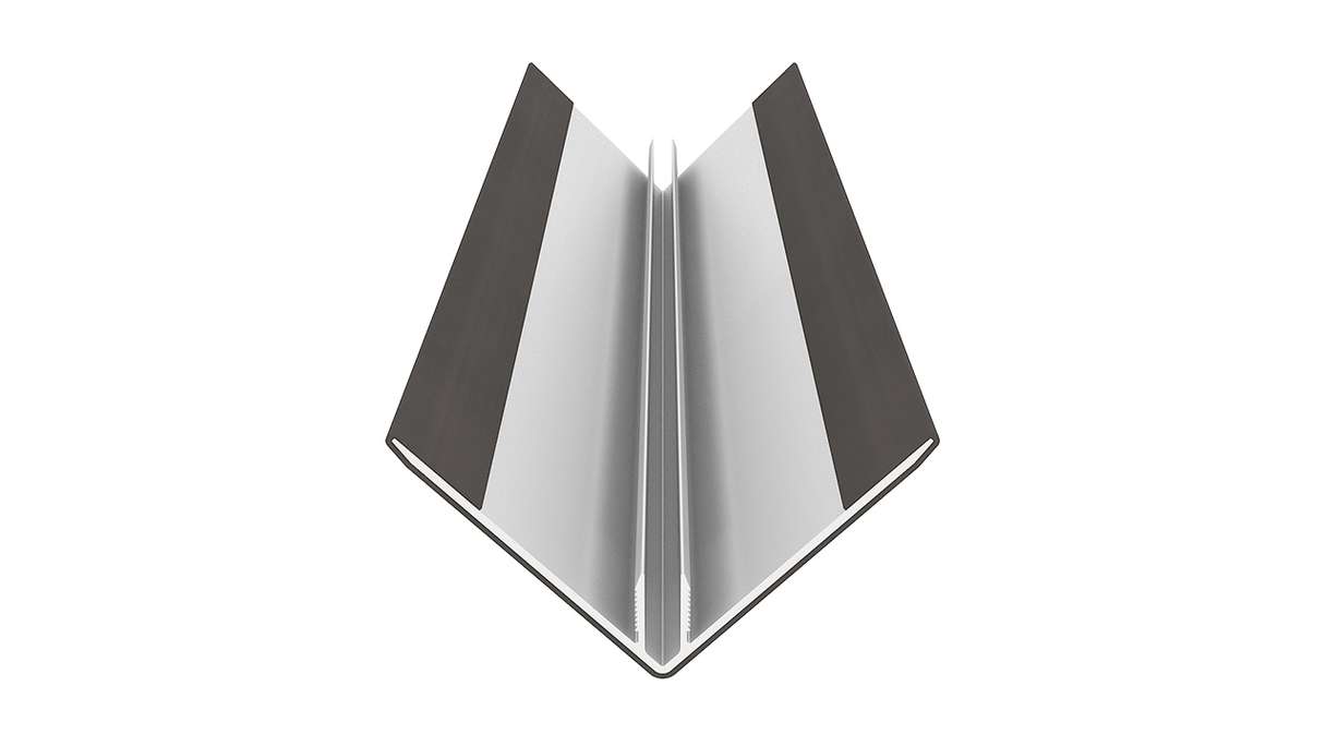 planeo LINEA - Profilé d'angle extérieur en aluminium CoEx, gris foncé, 3000 x 66 x 66 mm