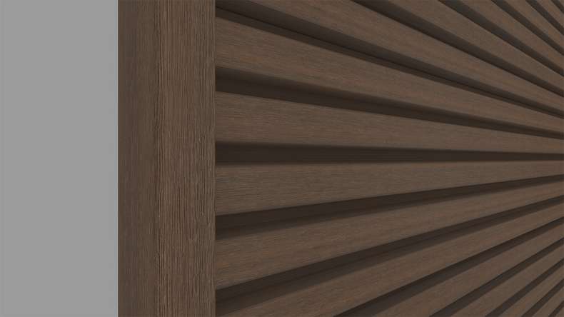planeo LINEA Slim - Bardage de façade en WPC CoEx, teinte Ipe brun, 2900 x 215 mm