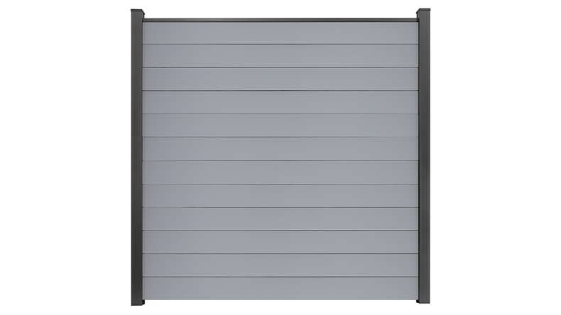 planeo Gardence Simply Small - Clôture à emboîter en PVC gris argenté 180 x 180 cm