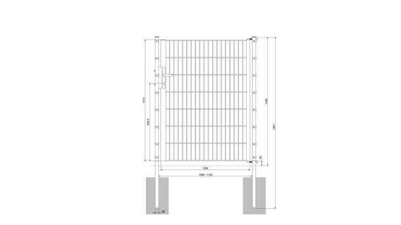 Porte universelle léger 1 feuille vert mousse H 1400 x L 1090 mm poteaux de porte inclus