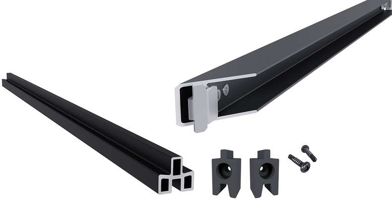 planeo LINEA - Profilé de départ et de finition en aluminium, couleur anthracite, pour élément incliné