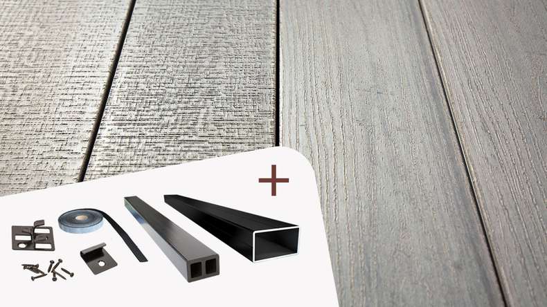 TitanWood Kit complet - 3m structure en bois massive gris clair 21m² compris UK alu
