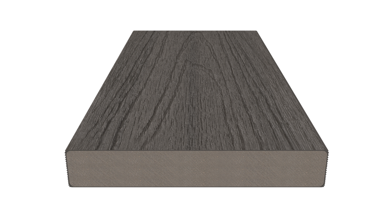 planeo UNIDeck - Lame de terrasse en WPC CoEx, gris foncé, 3 m - texturée/brossée lisse