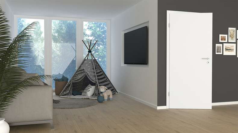 planeo Porte intérieure PUREA Calma blanc 9003 Chant design | CPL - 2110 x 610|735|860|985 mm