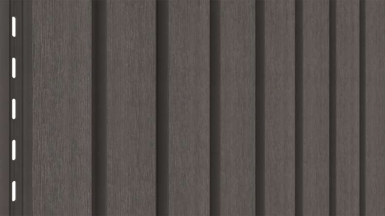 planeo LINEA Wide - Bardage de façade en WPC CoEx, gris foncé, 2900 x 181 mm