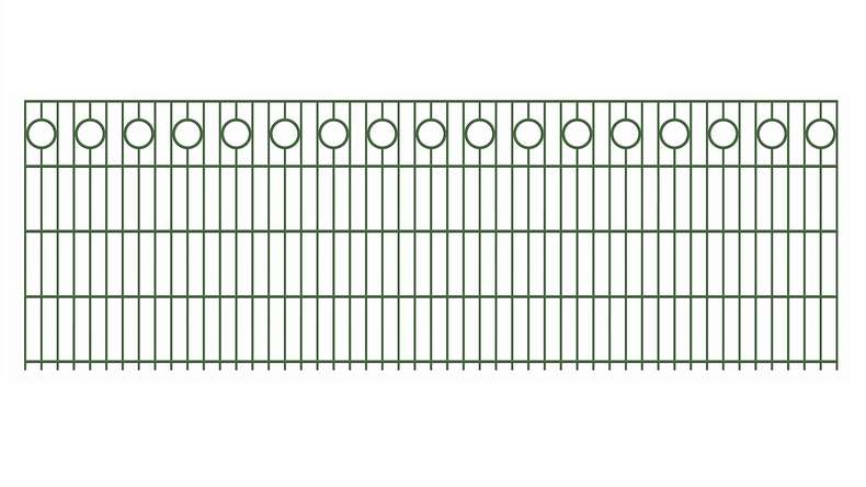 planeo Clôture décorative à double barre Halo 6/6/6 RAL 6005 vert mousse