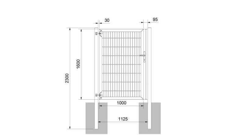 Porte universelle lourde 1 vantail vert mousse H 1600 x L 1125 mm poteaux de porte inclus