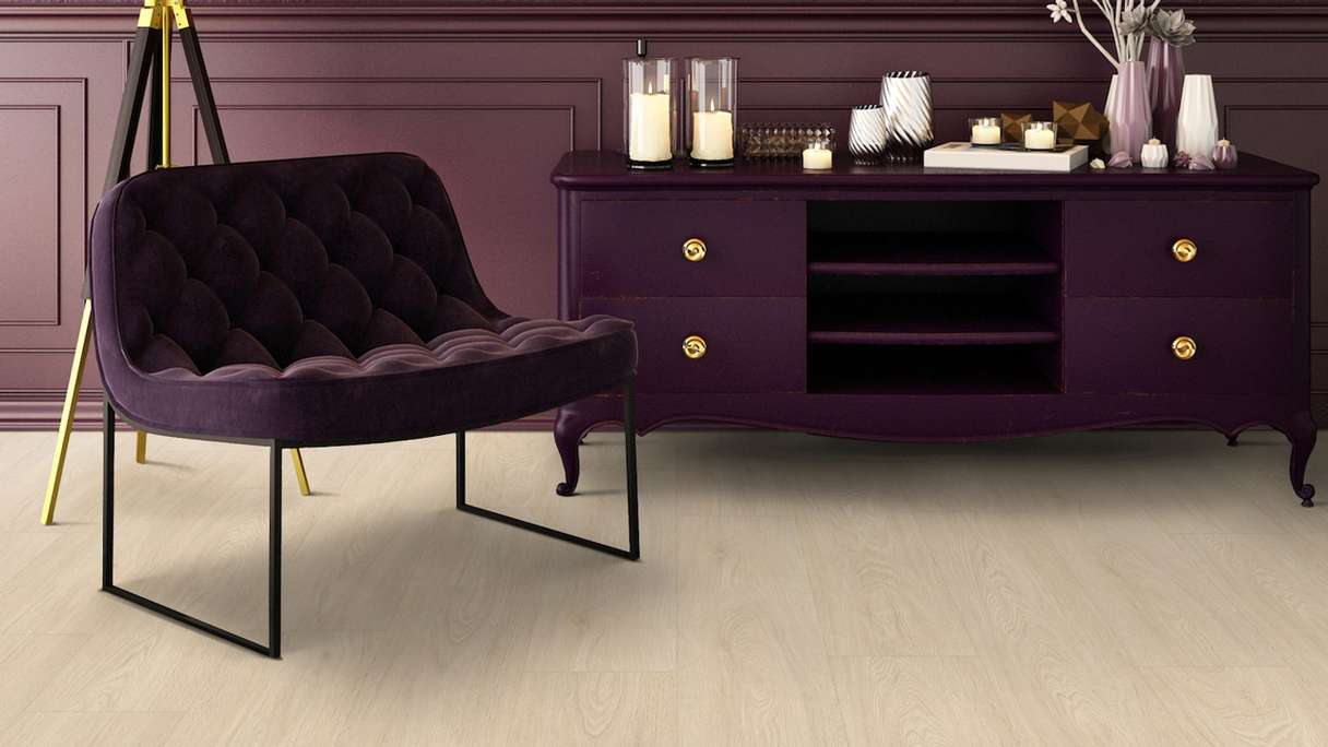 Gerflor Sol PVC clipsable - Virtuo 55 Rigid Acoustic EIR Blomma Cream | isolation phonique intégrée (39061463)