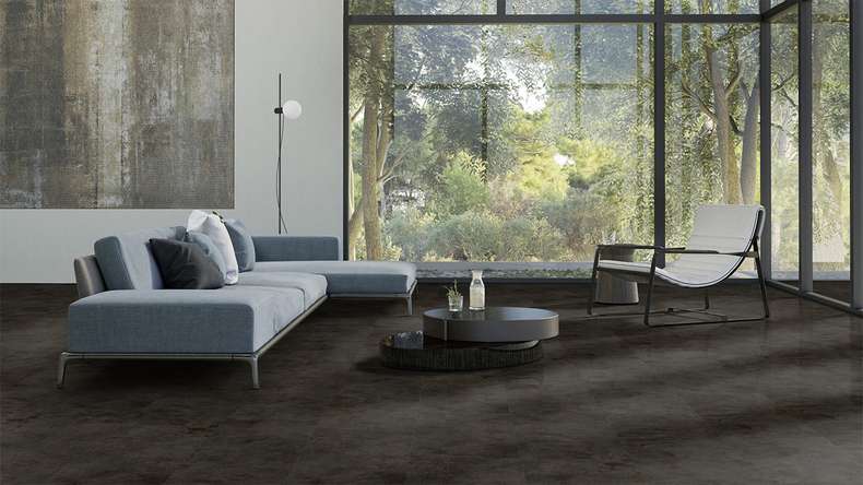 Gerflor Sol PVC clipsable - Virtuo 55 Rigid Acoustic Tavla Dark | isolation phonique intégrée (39071453)