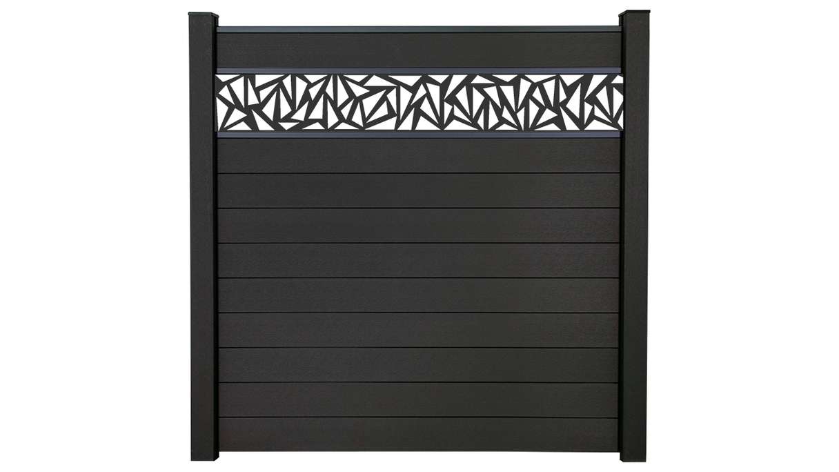planeo Gardence Strong - Clôture à emboîter BPC Triangle gris anthracite 180 x 180 cm